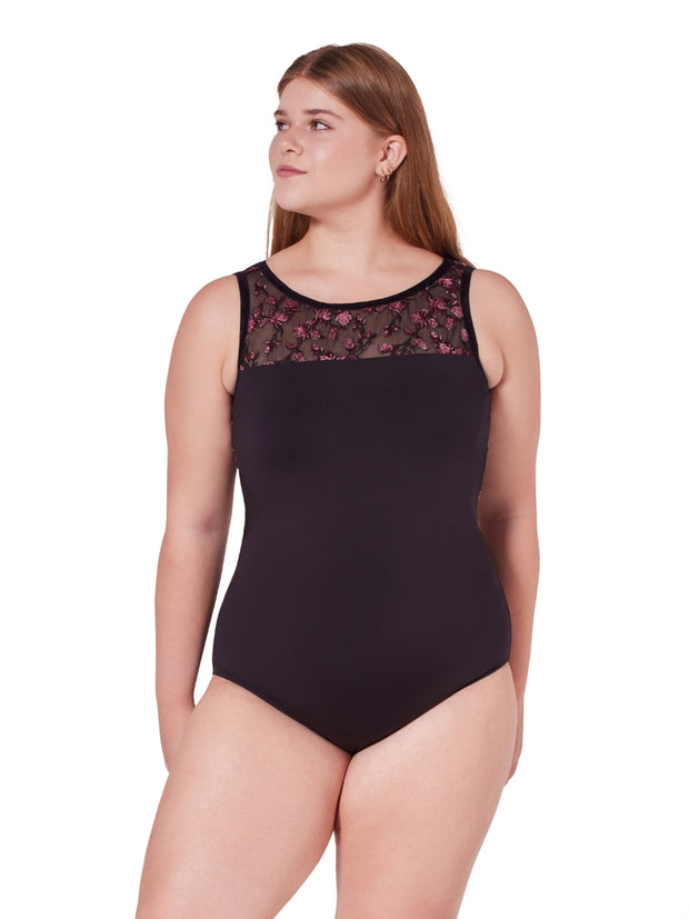 F12401W Allure Mesh Back Leotard