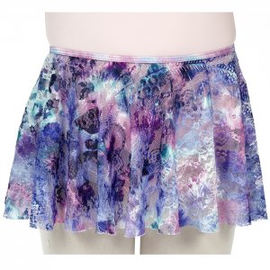 4440 Girls Feathered Dyed Pull On Skirt