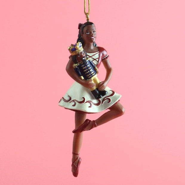 African American Clara on Pointe Ornament